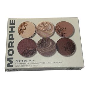 Morphe Rich Glitch Eyeshadow Palette 6 Shades Neutral Shimmer & Matte NIB